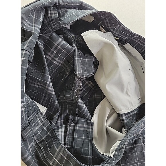 Under Armour Men 36 Black Plaid Golf Chino Short Slash Pockets Lightweight 11" - Picture 6 of 8
